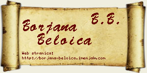 Borjana Beloica vizit kartica